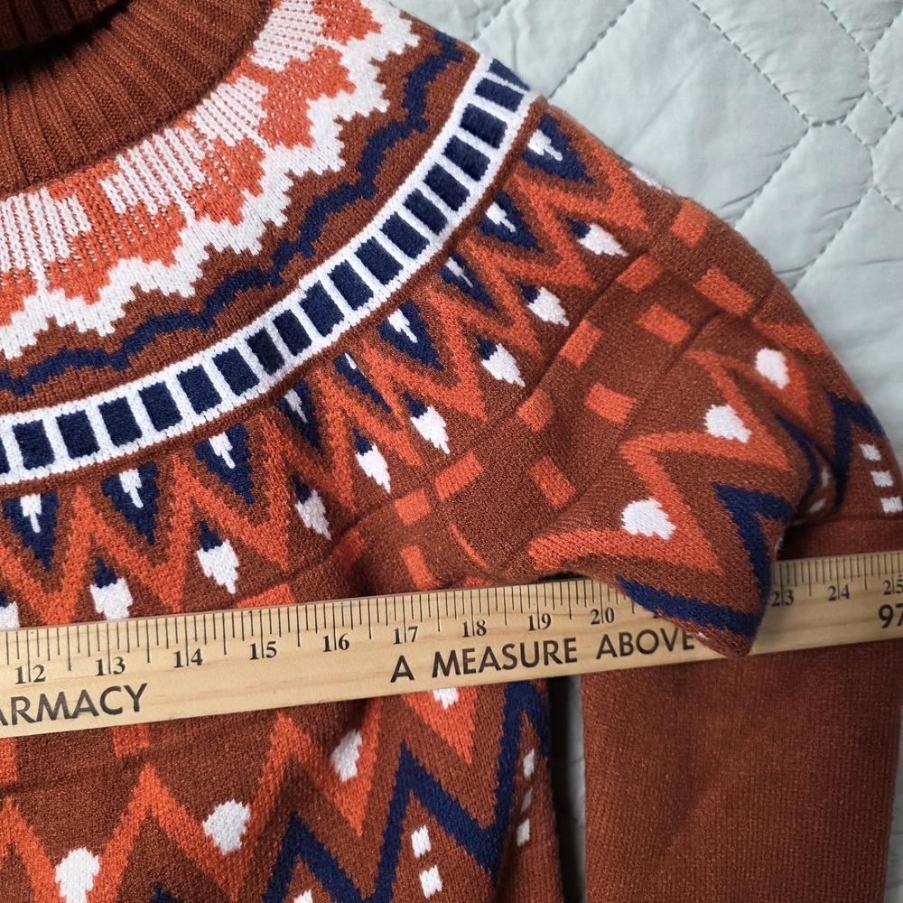 Women's Knitted Retro Round Neck Loose Pullover Sweate Sz L - Picture 6 of 8